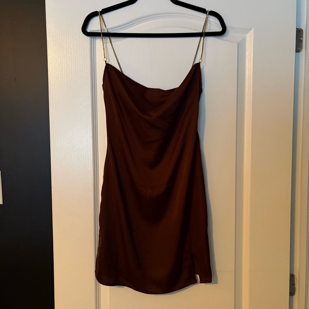 SWS Gem Detailed Chocolate Brown Dress